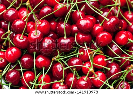 Fresh sweet cherries