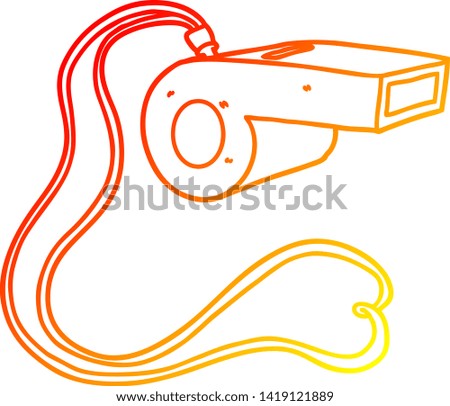 warm gradient line drawing of a cartoon whistle