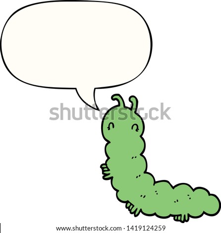 cartoon caterpillar with speech bubble