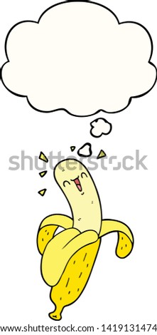 cartoon banana with thought bubble