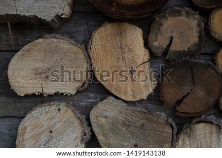 timbers and log in the workshop for concept.