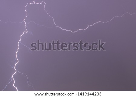 Lighting storm, flash in Kyiv