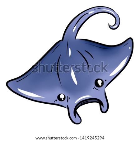 Manta Ray Illustration for School, education, clip art, and more
