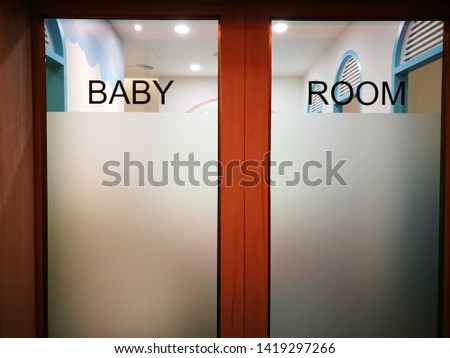 Baby room automatic door at shopping mall