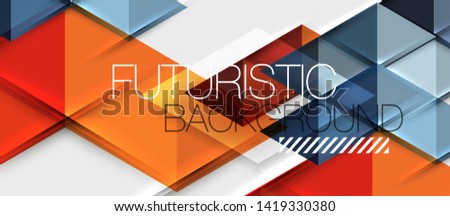 Abstract geometric background. Modern overlapping triangles. Unusual color shapes for your message. Business or tech presentation, app cover vector template