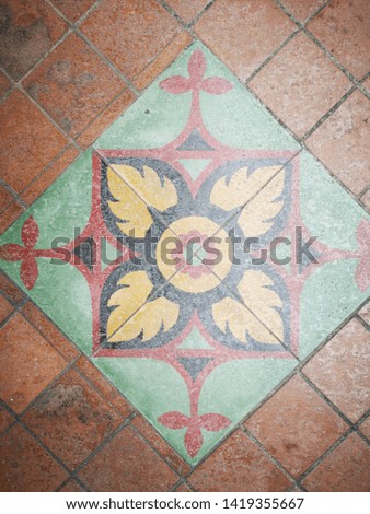Top view of the tile floor