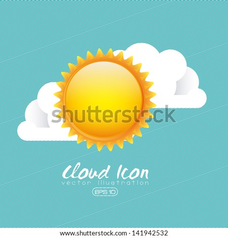 cloud icon over blue background vector illustration