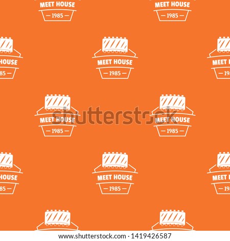 Meat house pattern vector orange for any web design best