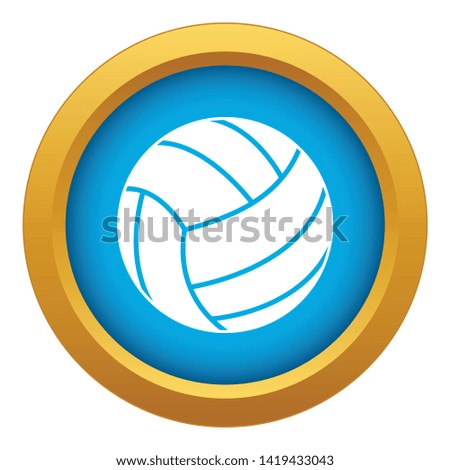 Black volleyball ball icon blue vector isolated on white background for any design