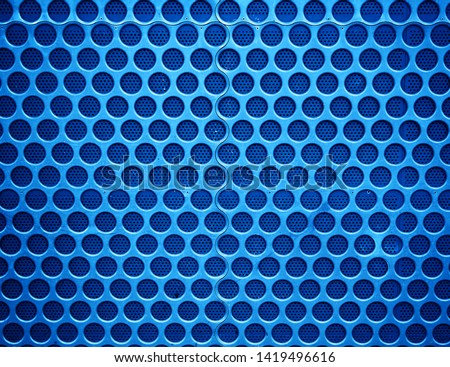 Futuristic blue metal grid texture background
