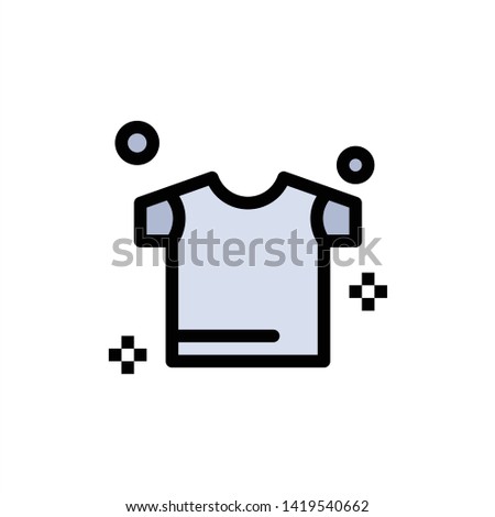 Clothes, Drying, Shirt  Flat Color Icon. Vector icon banner Template