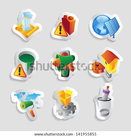Icons for industry. Raster version. Vector version is also available.