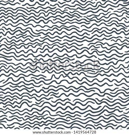 Seamless pattern with black waves. Design for backdrops with sea, rivers or water texture. Repeating texture. Figure for textiles. Print for the cover of the book, postcards, t-shirts. Surface design.