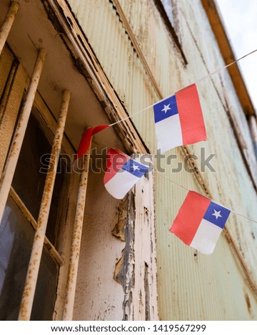 Flag from Chile in Valparaiso Chile