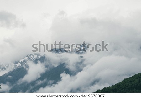 Gorgeous mountains in the clouds