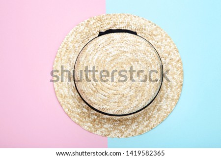 Fashion hat on colorful background