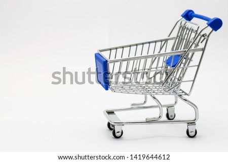 Shopping cart isolated on white background. Sale concept.