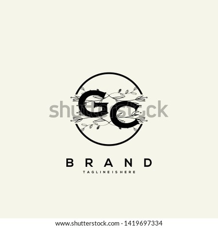 Flower initial Letter GC Logo design - Vector