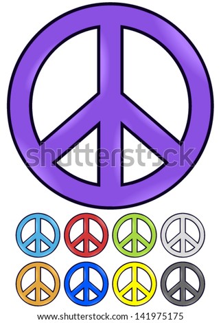 Peace Signs - Shiny peace symbol vector icon