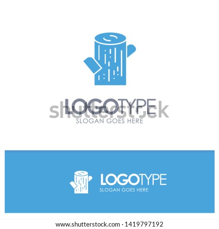 Log, Timber, Wood Blue Solid Logo with place for tagline