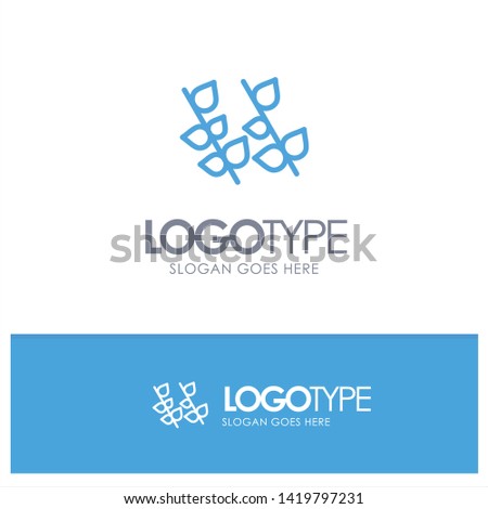 Ecology, Leaf, Nature, Spring Blue outLine Logo with place for tagline