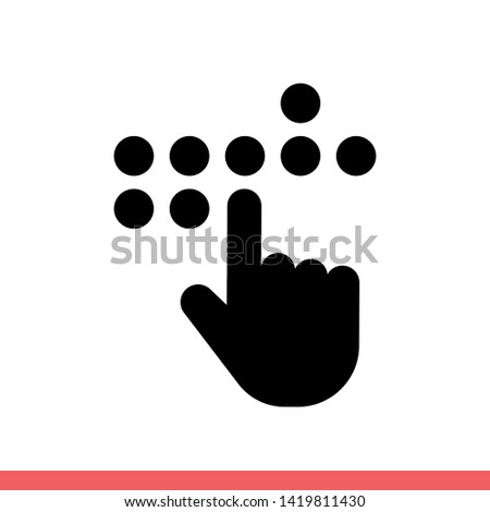 Braille vector icon, blind symbol. Simple, flat design for web or mobile app