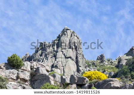 A part of the mountain of El Pico de la Miel in La Cabrera, Madrid.