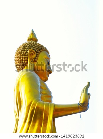 The Beautiful Golden Buddha in Wat That Thong Temple, Bangkok of Thailand.
