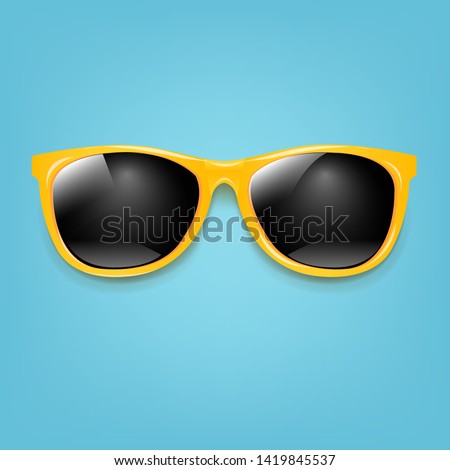 Summer Sunglasses With Mint Poster With Gradient Mesh, Vector Illustration Royalty-Free Stock Photo #1419845537