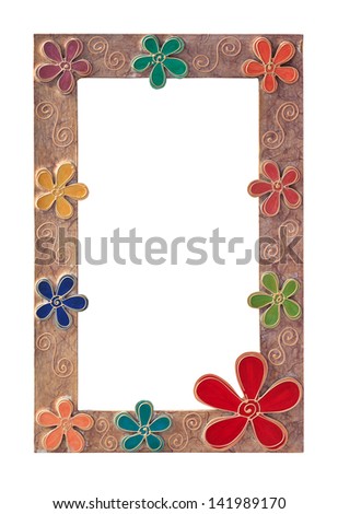 wooden picture frame with flower shape