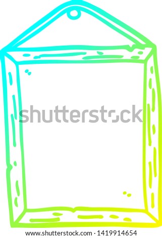 cold gradient line drawing of a cartoon picture frame