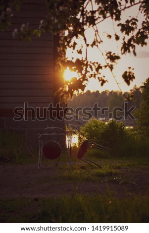 Finnish summer background pictures during sunset.