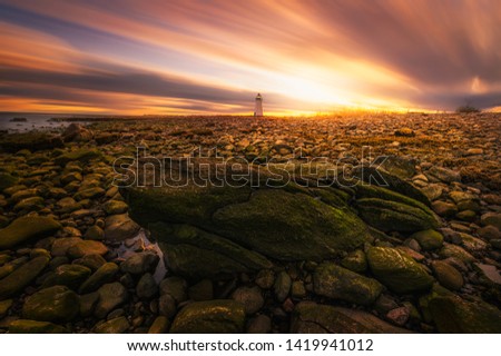 Sunset on Fayerweather Island in Bridgeport, Connecticut, USA. Royalty-Free Stock Photo #1419941012