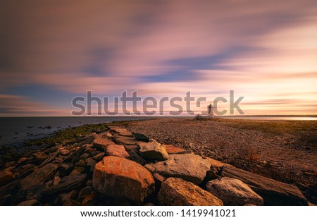 Sunset on Fayerweather Island in Bridgeport, Connecticut, USA. Royalty-Free Stock Photo #1419941021
