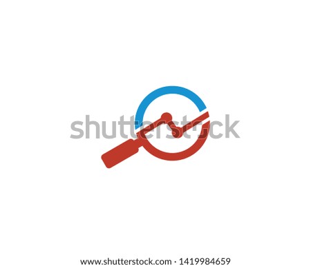 Magnifying glass logo research vector 