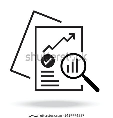 Document like auditing. concept of auditor, fax, seo, scrutiny, annual verification, evaluation, info, growth, forecast. Royalty-Free Stock Photo #1419996587