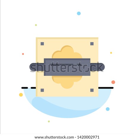 Rolling, Pin, Bread, Kitchen Abstract Flat Color Icon Template