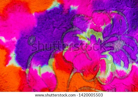 Colorful bright green mulberry paper patterns texture abstract top view for background