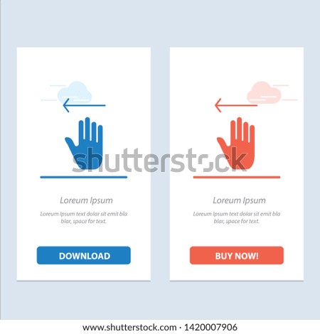 Hand, Arrow, Gestures, Left  Blue and Red Download and Buy Now web Widget Card Template