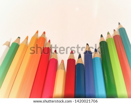 The colored pencil for drawing image.