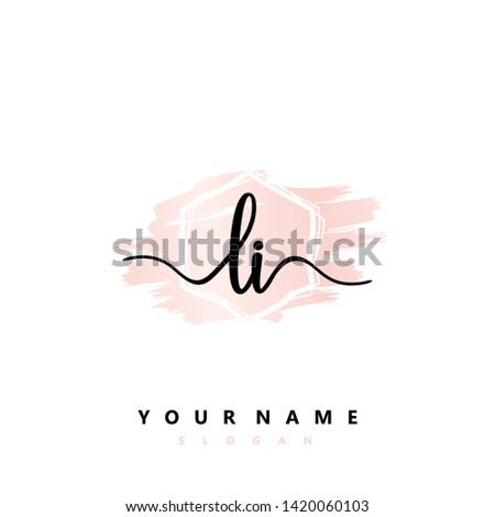 Initial LI handwriting logo template vector