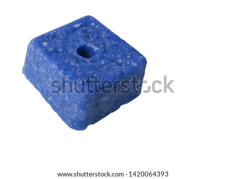 Pile of rat blue poison on white background, For use in industrial plants, farm and home
