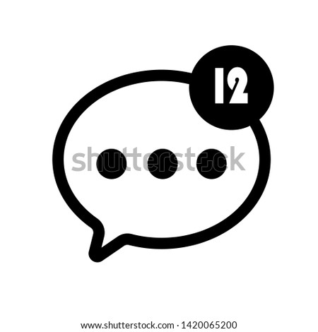 bubble message icon in black and white version.