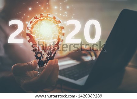 creative idea.Concept of idea and innovation.New Concept 2020 Royalty-Free Stock Photo #1420069289