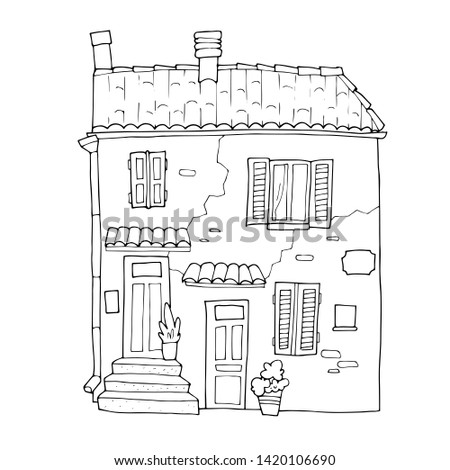 Cute hand drawn little house.
