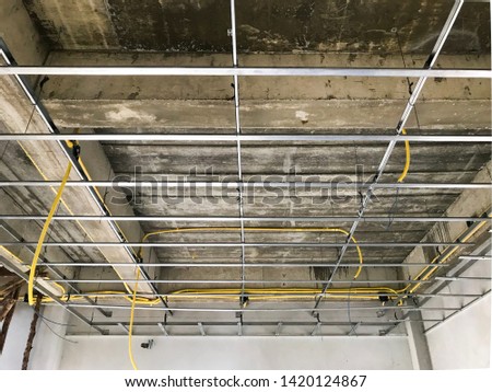 Structure of ceiling inside home structure.