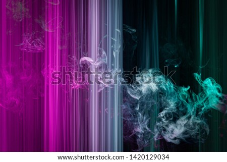 Texture of the striped paper in bright mixed neon colors.Bright stripes  for poster, website, brochure, print. Neon stripes and smoke