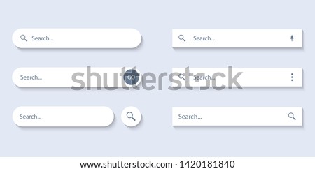 Search Bar for ui, design and web site. Search Address and navigation bar icon. Collection of search form templates for websites Royalty-Free Stock Photo #1420181840