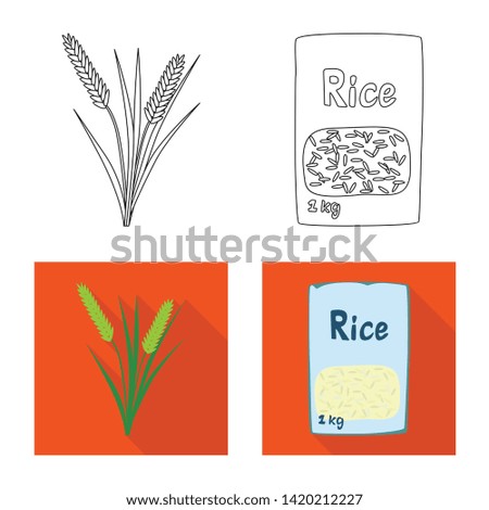 Vector design of crop and ecological icon. Collection of crop and cooking stock vector illustration.