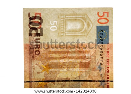 Watermark on a genuine fifty euro banknotes